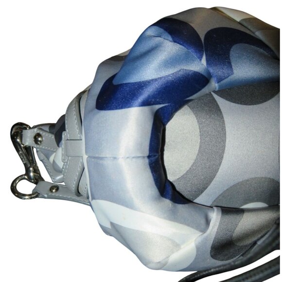 Coach 2010 Madison Clover Sophia Signature Logo Satchel Gray Sateen Leather - Picture 5 of 15